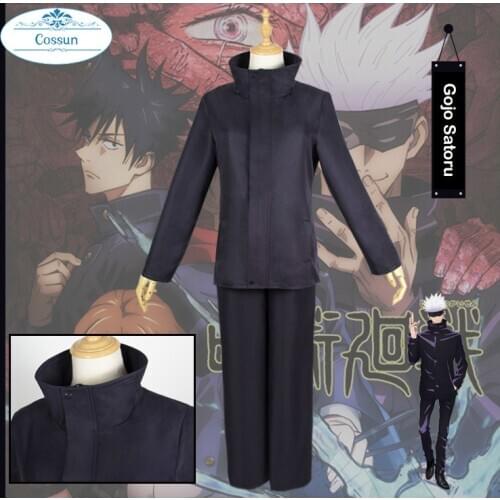 Anime Jujutsu Kaisen Gojo Satoru Cosplay Costume Uniform Suit Top Pants Carnival Halloween Party Outfit For Women Men New 2020