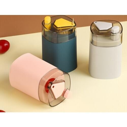 Creative automatic press toothpick box household living room toothpick jar toothpick bottle portable plastic toothpick container