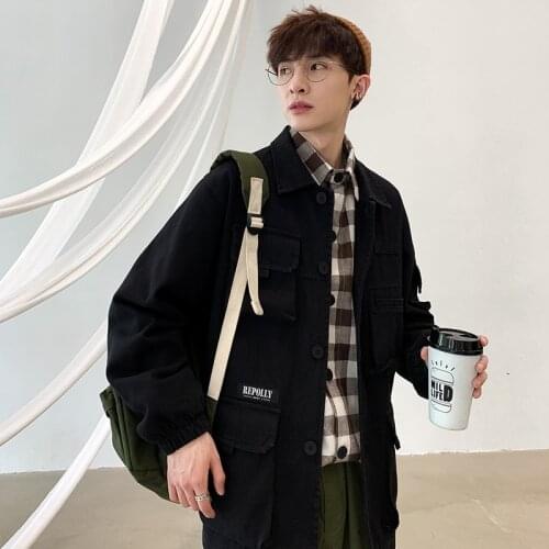 Male Unisex Fashion Coat Oversize Men Spring Safari Style Jackets 2021 Mens Hip Hop Fashion Cotton Jacket Clothes
