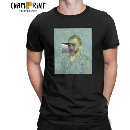 Van Gogh Clint Eastwood Men T Shirts Hipster Tees Short Sleeve Round Neck T-Shirt 100% Cotton Printed Clothing