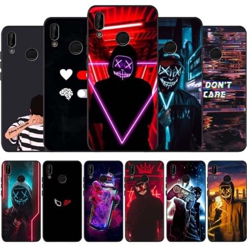 Bad boy black soft Phone Case for huawei P40 P30 P20 P10 Pro lite P9 Lite nova 4E 6SE Psmart 2019 Y6 9 Prime