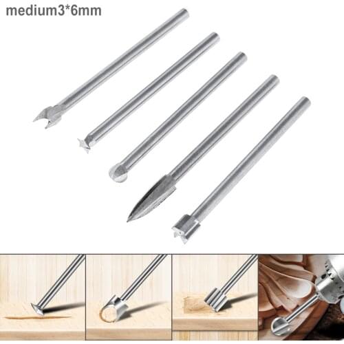 5pcs/set 3mm Woodworking Engraving Cutter Milling Cutters Root Carving Tool Amber Wood Carving Drill Bits Sets