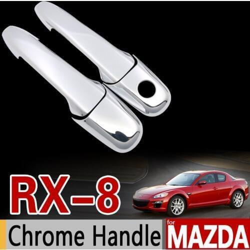 For Mazda RX-8 Chrome Handle Cover Trim Set RX8 RX 8 2002 2003 2004 2005 2006 2007 2008 Car Accessories Stickers Car Styling