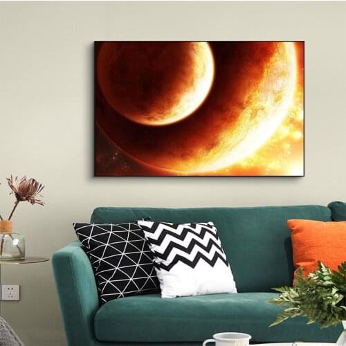 Wall Art Planet Nebula Poster Clouds Outer Space Painting Canvas Pictures for Living Room Decoration Kitchen Bedroom Home Decor