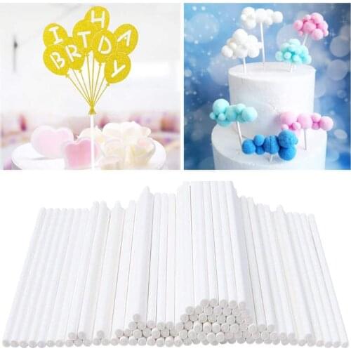100pcs Lollipop Sticks 15cm Safe Paper Lollipop Stick Cake Pop Sucker Sticks For Chocolate Sugar Candy Lollypop DIY Mold Tool