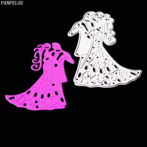 PANFELOU The couple conce metal craft paper die cutting dies for Scrapbooking/DIY Easter wedding Embossing mould cards