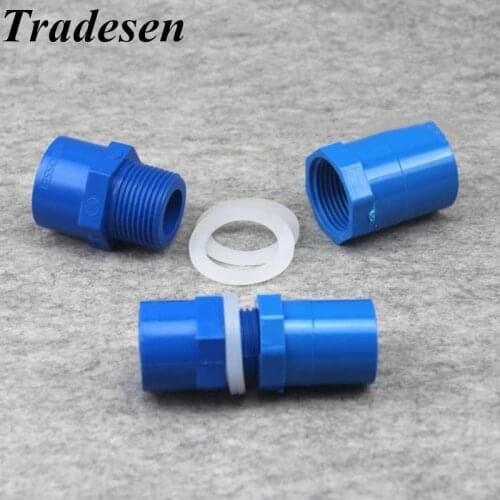 20/25/32/40/50mm Inner Diameter straight PVC Aquarium Inlet Outlet Fitting Joint Head Water Pipe Fitting Connector For Fish Tank