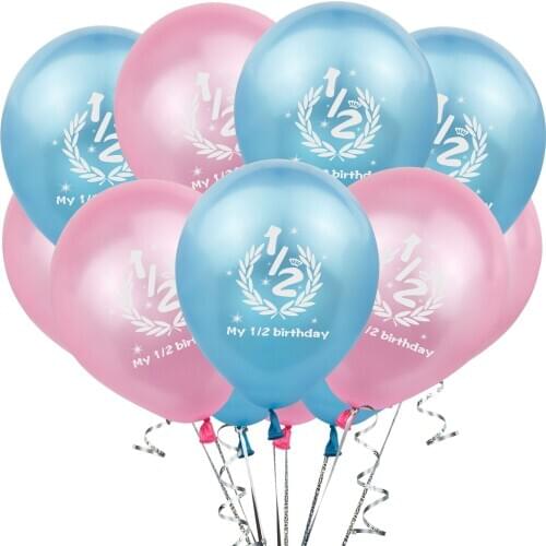 10Pcs 12inch 1/2 Birthday Latex Balloons Boys and Girls 6 Months Birthday Party Decoration Balloons Baby Shower Party Decor EA12