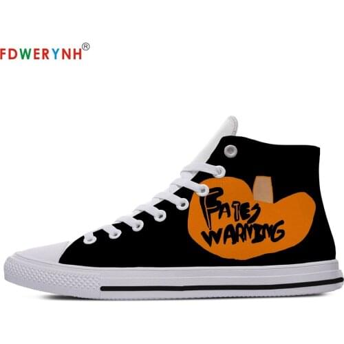 Mens Casual Shoes White Fates Warning Customized Printed Men High-top Canvas Shoes Breathable Casual Lace-up Shoes
