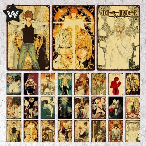 Vintage Anime Metal Poster Retro Style Tin Sign Japanese-Style Metal Signs Shabby Wall Art Wall Stickers for Man Cave Decoration