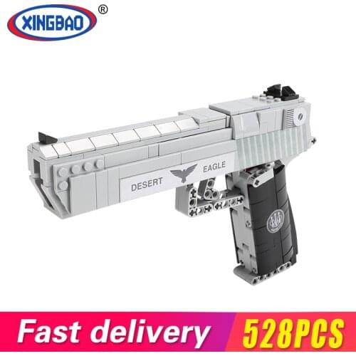 Desert Eagle Pistol Handgun Uzi Submachine Gun Military WW2 Model Building Blocks Toys For Boys Technical City Police SWAT Gifts