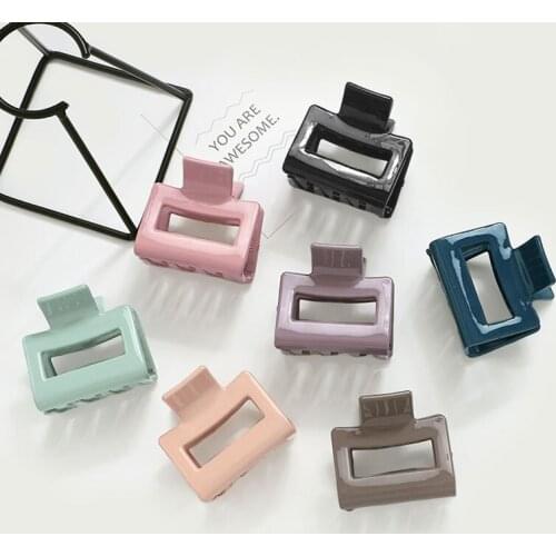 Women Fashion Acetic Acid Hair Claws Square Acrylic Hair Clamps Crab Geometric Multiple Colorful Hair Clips Accessories Hairpins