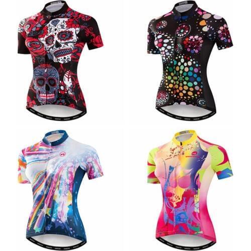 New Women Ride Bike Cycling Jerseys Short Sleeve Quick Dry red Sportswear Bike Clothes Ropa Ciclismo Flowers