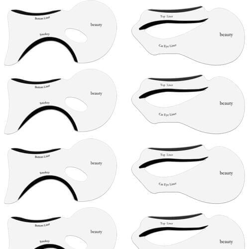 RORASA 10PCS Eyeliner stencil Makeup Cat liner Pro New design Makeup Tool eyeliner Eyeshadow stencils Multifunction Template
