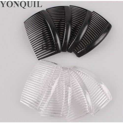 100PCS/LOT Black White 8.5*4.5CM Hair Combs Plastic Heat-Resistant Hair Comb Pins For Wedding Party DIY Accessories Headwear