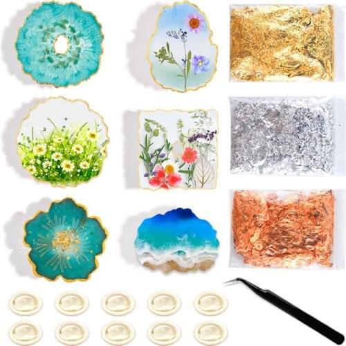 20/26pcs Silicone Epoxy Resin Mold Irregular Wave Mat Casting Mould Handmade DIY Art Crafts Decoration Making Cup Coaster Tools