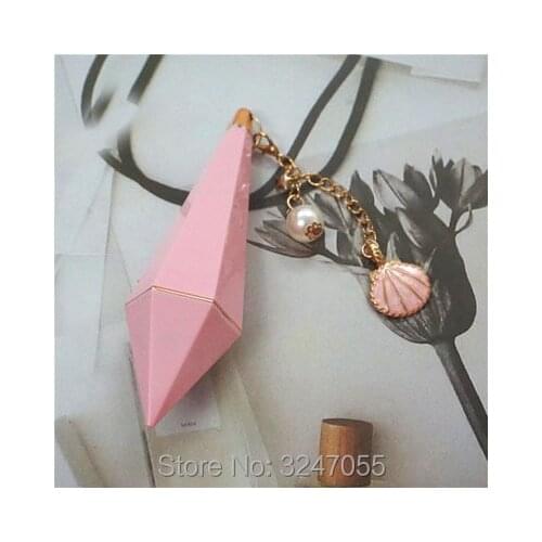 30pcs/lot Pink Diamond Shape Plastic Lipstick Tube, DIY Elegant Graceful Lip Rouge Sub Container, Women Lip Beauty Tool