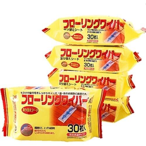 30Pcs / Pack Disposable Bed Linen Floor Cleaning Wipes Electrostatic Mop Dusting Paper 5 Packs