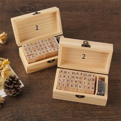 38Pcs Typewriter Font Wood Stamps DIY Wooden Rubber Stamp Rose Flower Letters Diary Craft Card Stamps Set For Scrapbooking