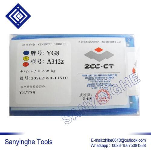 40pcs/lots A312Z YG6 / YG8 / YW1 / YW2 / YT5 / YT14 / YT15 Carbide Welding Inserts Brazed Insert