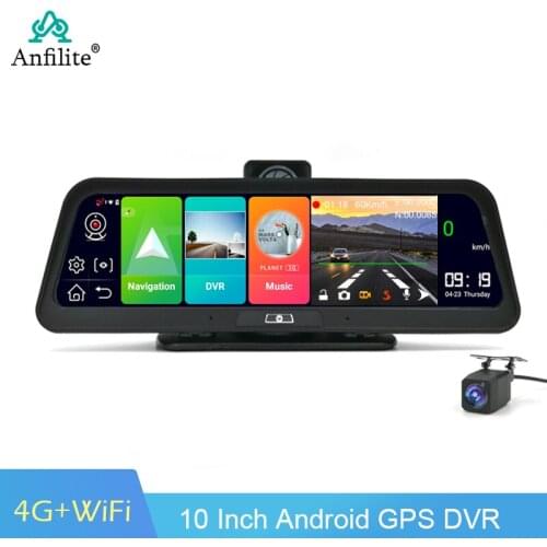 4G 10 inch IPS Car DVR Dual Len rear camera Recorder Android 8.1 2+32GB FHD 1080P WIFI GPS Navigator Dashboard ADAS Dash Cam