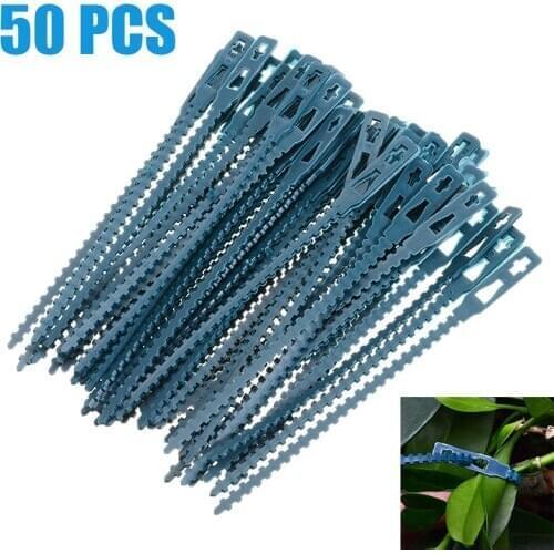 50pcs 13.5cm Plastic Plant Cable Ties Adjustable Reusable Cable Ties for Garden Tree Climbing Support Garden Supplies