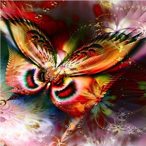 5D Diy full Square/Round Diamond Painting-Color butterfly-Stitch Cross Diamond Mosaic Embroidery Stickers Kid room decoration