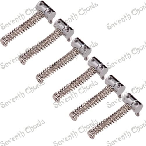 6 Pcs Chrome Vintage Barrel Style Bridge String Saddles for TL Electric Guitar Replacement - Length:10.8MM