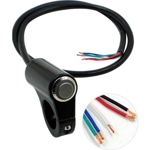 7''8 Motorcycle Switches 22mm Handlebar Aluminium Alloy Switch With Self-Return Button Horn Turn Signal Control Buttons