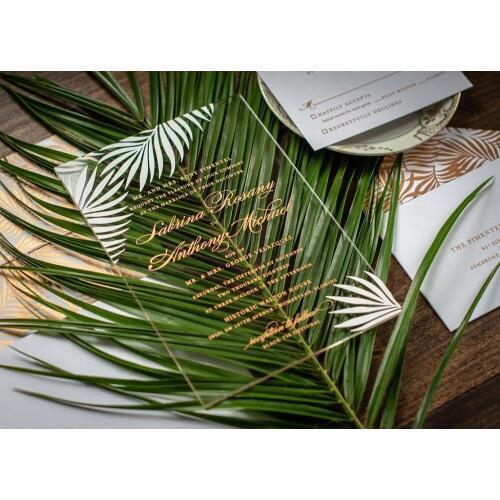 Acrylic Wedding Invitation with Envelope AI008