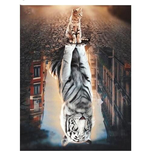 5D DIY Diamond Painting Cat and Tiger Diamond Embroidery 3d cross stitch animal FULL square/round diamond mosaic kit home decor