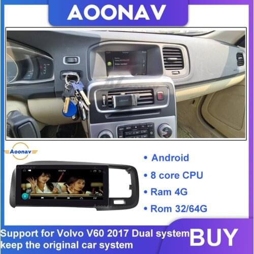 Car touch screen radio multimedia player android system FOR volvo V60 2017 GPS navigation car stereo radio player head unit