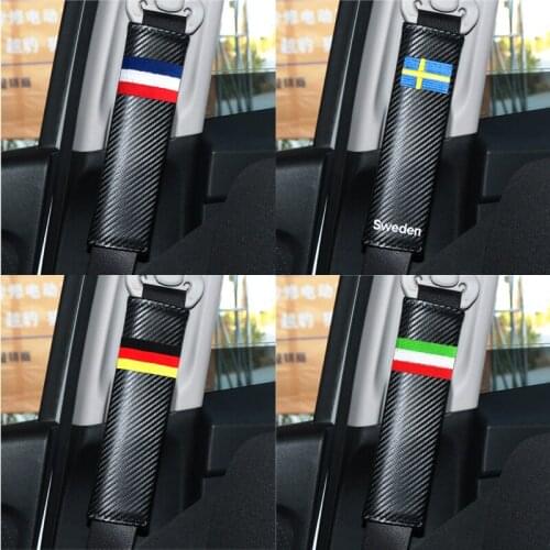 2pcs Auto Child Carbon fiber Safety belt for cars Shoulder Protection car-styling cinto pad on the seat belt cover seat belts