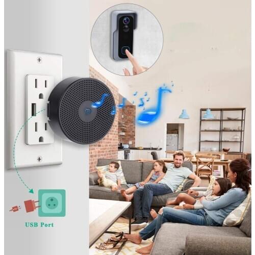 4 Ringtons Wireless Door Chime Alarm USB Charging Indoor Chime Work