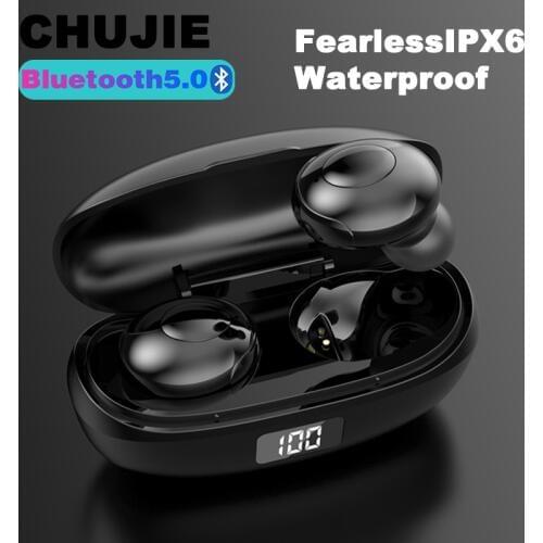 HKT-6 TWS Wireless Headset Bluetooth Earphones Waterproof Earbuds Sports Earpieces 9D Music Headphones For Iphone Xiaomi Huawei