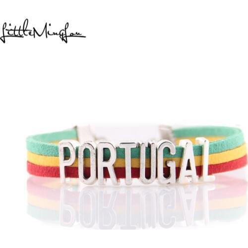 Little MingLou Infinity love PORTUGAL Bracelet heart Charm bracelets & bangles for Women men leather braid suede country jewelry