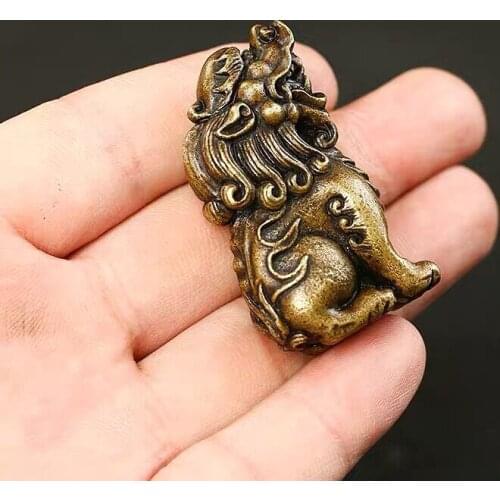 Bronze Statue Carved Lion Brass Bead Copper Beads Tiny Charms Mala Beads Bracelet Jewellry Findings DIY Accessories Animal