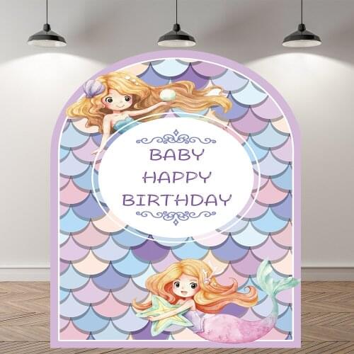 Neoback Under The Sea Photography Backdrop Princess Fish Scale Shell Mermaid Theme Portrait Photographic Background Photo Studio