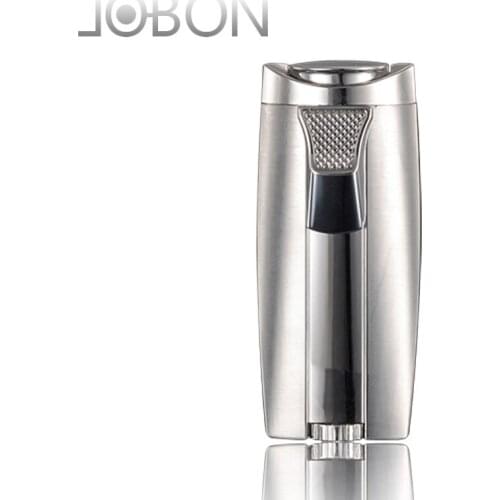 Jobon Metal Hot Selling Style Jet Double Flames Gas Butane Refillable For Cigarette Cigar Smoking Accessories Tools Gift For Men