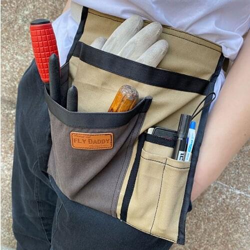 Tool Belt Bag Canvas Apron Thicken Durable Wear-resistant Multiple Tool Pocket Storage Electrician Tool Bag Carpenter Aprons