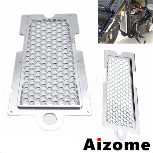 Chrome Motorcycle Radiator Protection Guard Grille Cover For Harley Softail Fat Boy Slim Sport Glide Street Bob Brakout 18-2020