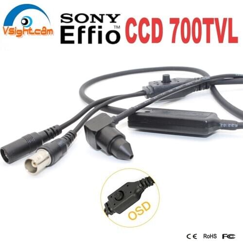 Mini Analog Camera with OSD Menu Sony 700TVL CCD 12mm Pin hole Lens Remote Head 960H Effio-E 4140+811/810 CCTV Security Camera