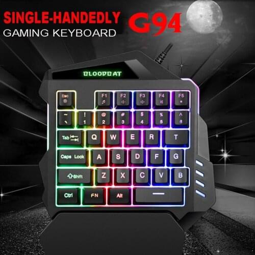 One-Handed Mechanical Gaming Keyboard Cool Backlit Portable Mini Keypad Ergonomic 35 Keys Game Controller For PC Xbox Gamer