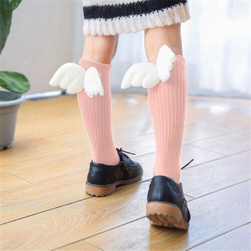 Cute Baby Kids Toddler Girl boys Soft Knee High Leg Warmer Angel Wings Stockings 0-4Years