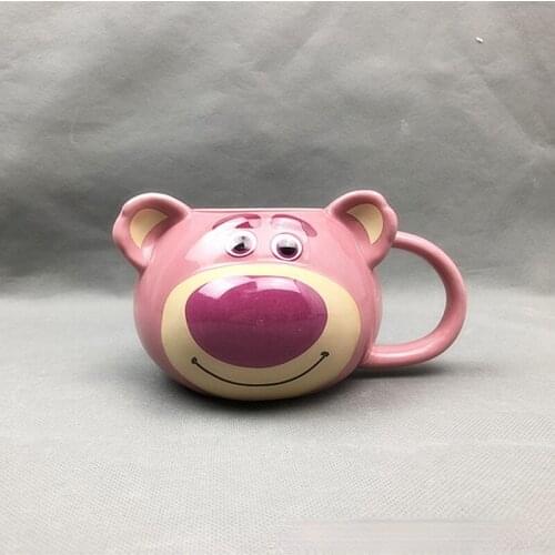 Cute 3D Three-dimensional Bear Ceramic Cup Pink Cartoon Animal Painted Ceramic Water Cup