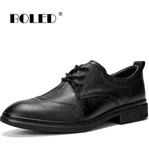 Plus Size Formal Shoes Men Genuine Leather Oxford Shoes For Men Italian Style Dress Shoes Wedding Laces Leather Business Shoes