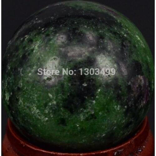 Natural Stone Gemstone 30MM Ruby Zoisite Sphere Crystal Ball Chakra Healing Reiki Semi-precious Stone Craft