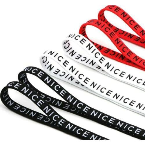 New Double Printing Letter Shoelace Cotton Flat Shoe Laces 90cm/100cm/120cm Sport Running Shoelaces For Sneakers