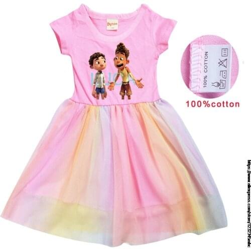 Girls Tutu Dress Kids New movie Luca Princess Vestido Girls Birthday Party Dress Children Summer Dresses Kids Clothes