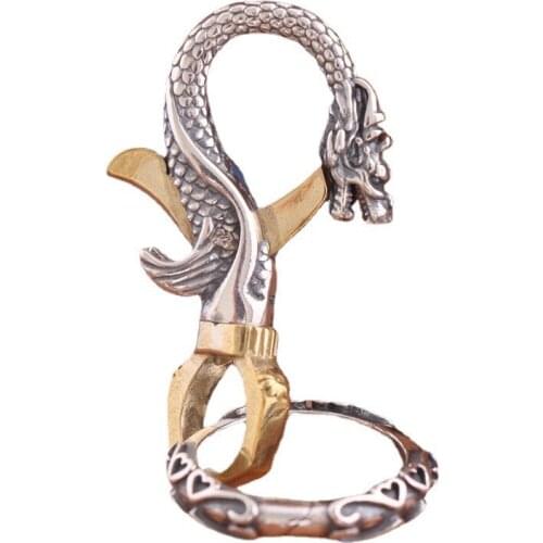 S925 Sterling Silver Pendant Fashion Classic Domineering Thai Silver Dragon Key Chains Pure Argentum Jewelry